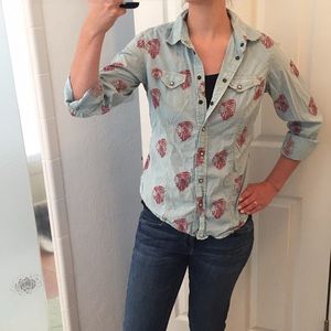 Barnfly trading blue and red chief button down